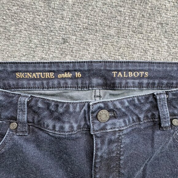 Talbots Signature Ankle Jeans Womens 16 Blue Stretch‎ 36x27.5 Cowgirl Comfy - Picture 2 of 11